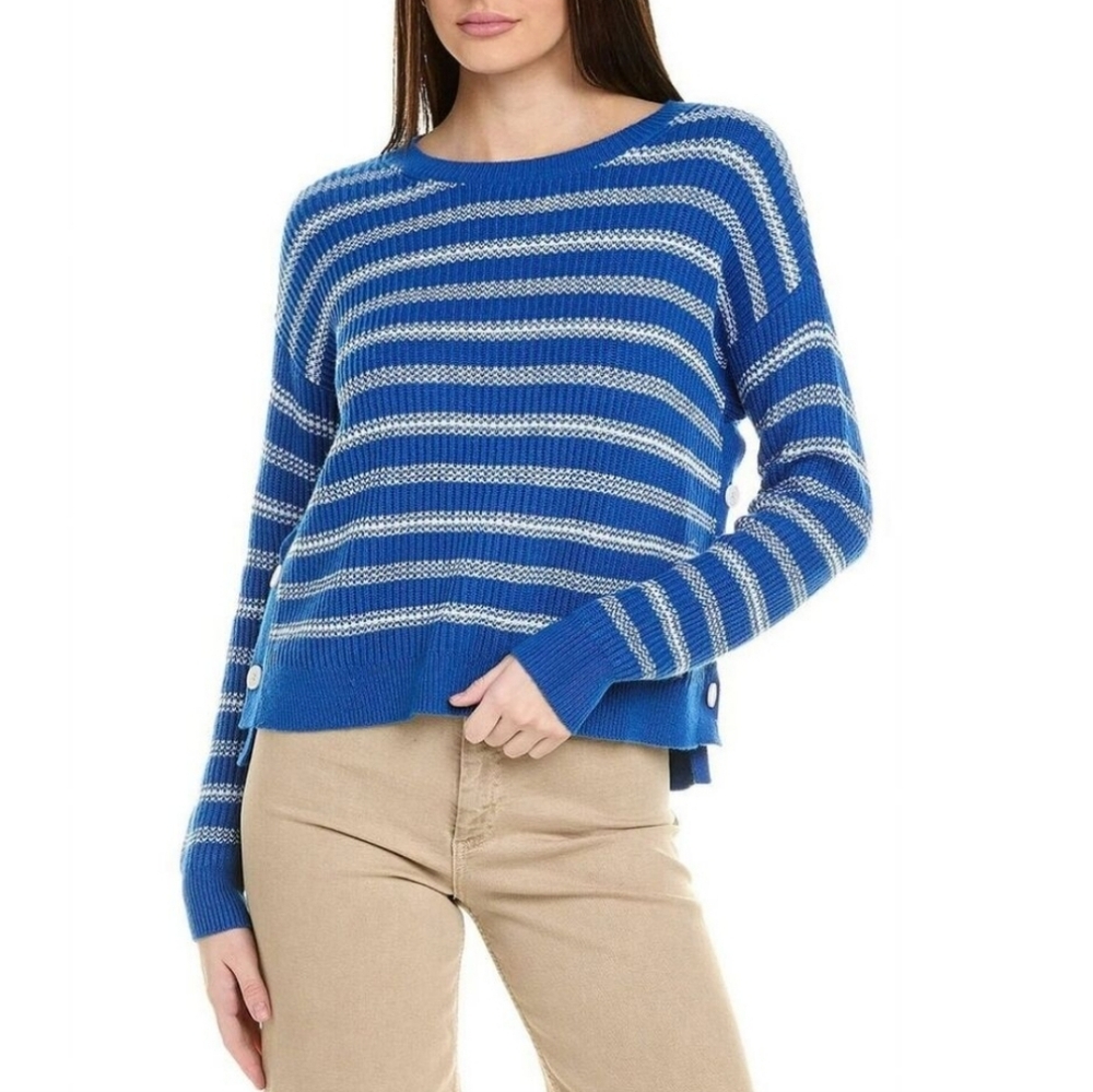 Cabi Popular Pullover blue white stripe sweater 6165